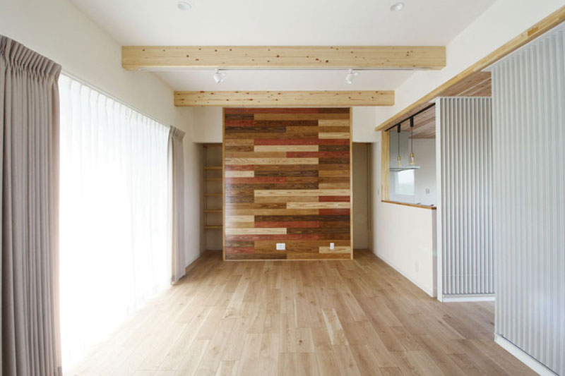 佐賀の木造住宅のアクセントウォール